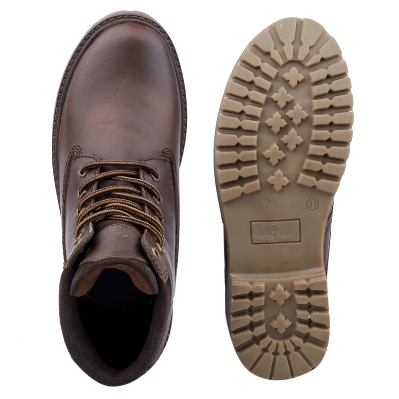 Bacca Bucci Brown Bullet Splash Proof Leather Boots for Biking & Hiking for Men | Best Price UAE